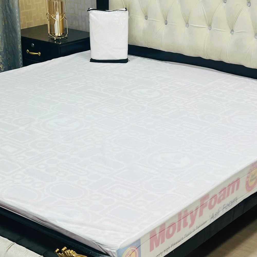 Waterproof Terry Cotton Mattress Cover – King Size Double Bed (Elastic Fitted Sheet) - Image 7