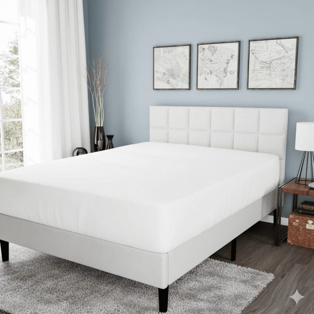 White Waterproof Mattress Cover for King Size Bed