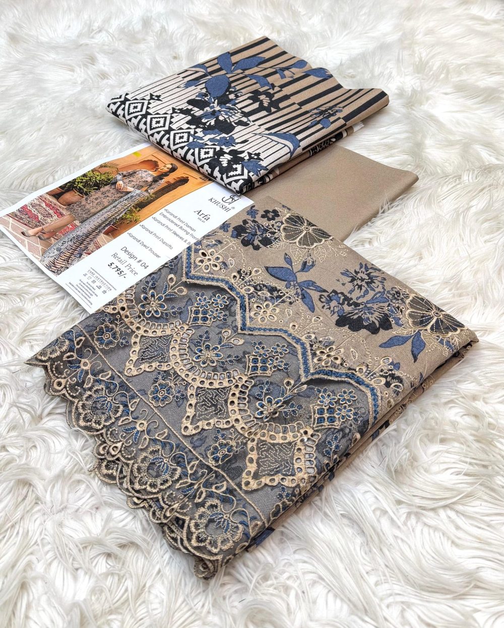 Khushi By Arfa – Original 3 Piece Printed Karandi Collection - Image 12