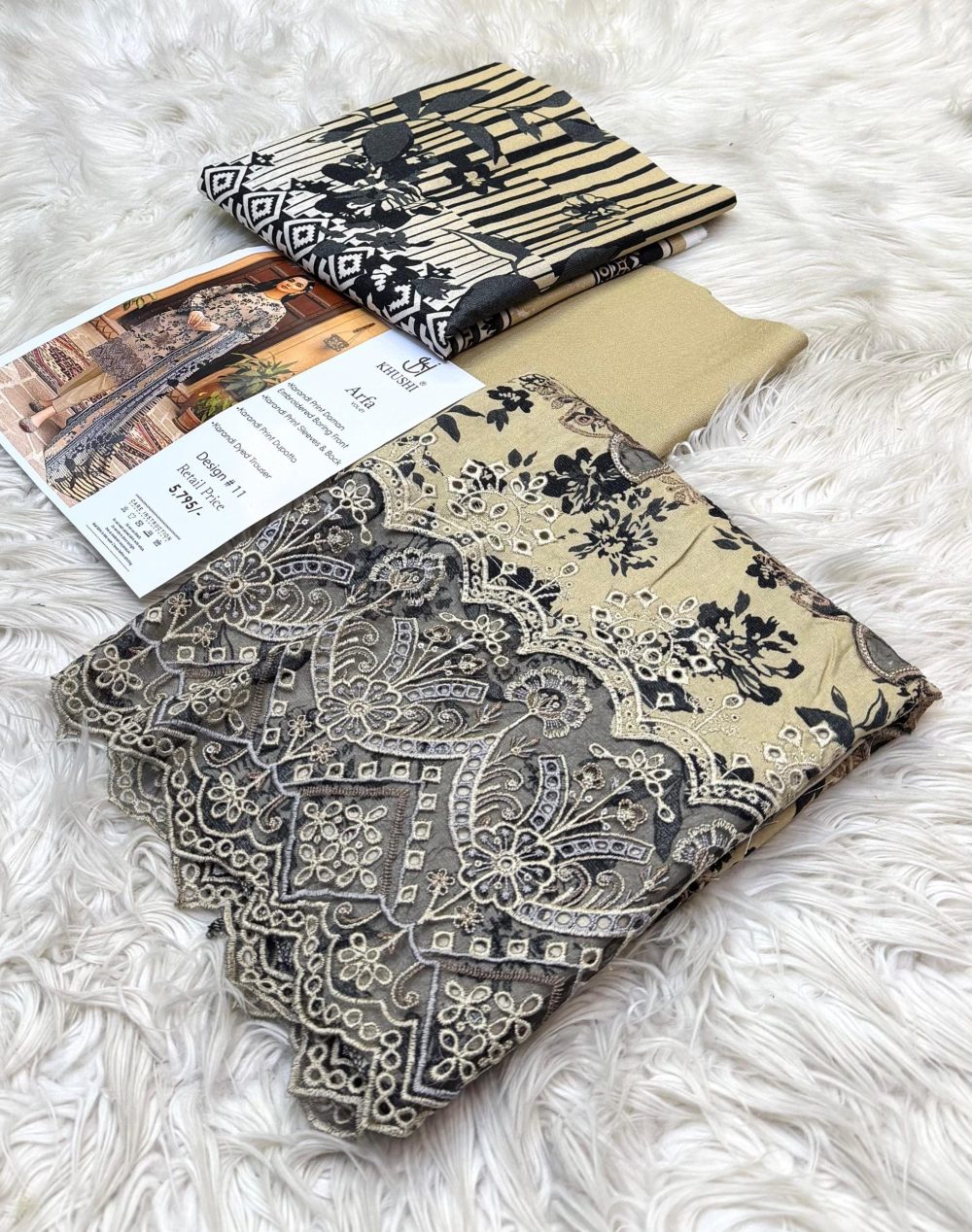 Khushi By Arfa – Original 3 Piece Printed Karandi Collection - Image 3