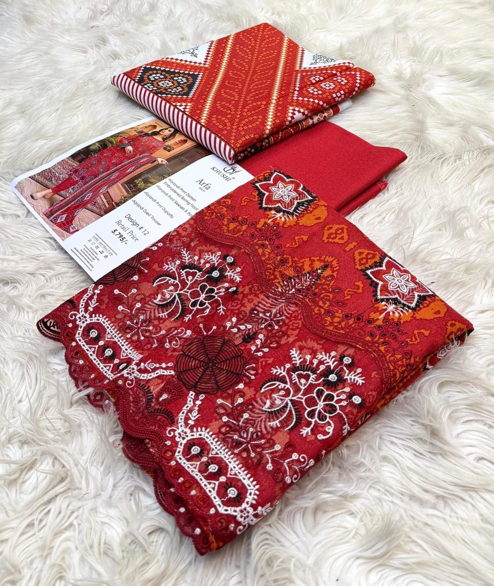 Khushi By Arfa – Original 3 Piece Printed Karandi Collection - Image 5