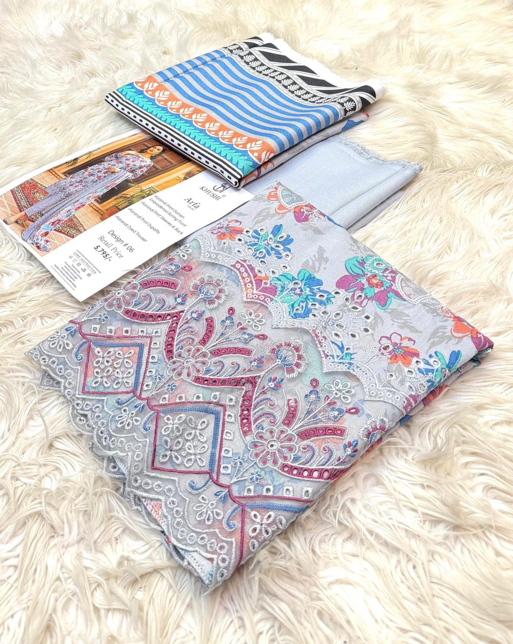 Khushi By Arfa – Original 3 Piece Printed Karandi Collection - Image 6
