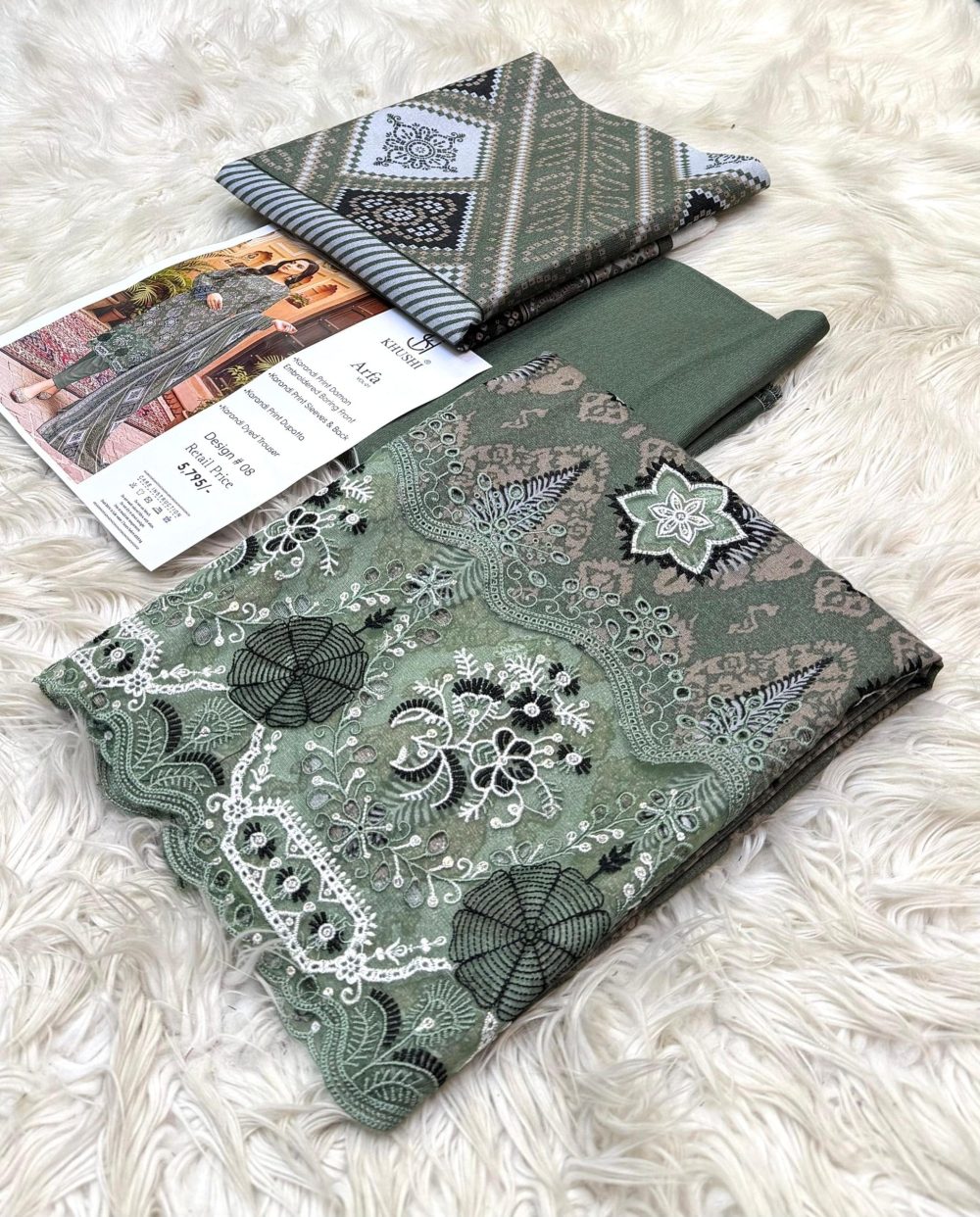 Khushi By Arfa – Original 3 Piece Printed Karandi Collection - Image 7