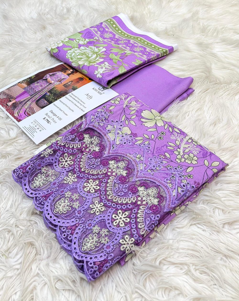 Khushi By Arfa – Original 3 Piece Printed Karandi Collection - Image 8