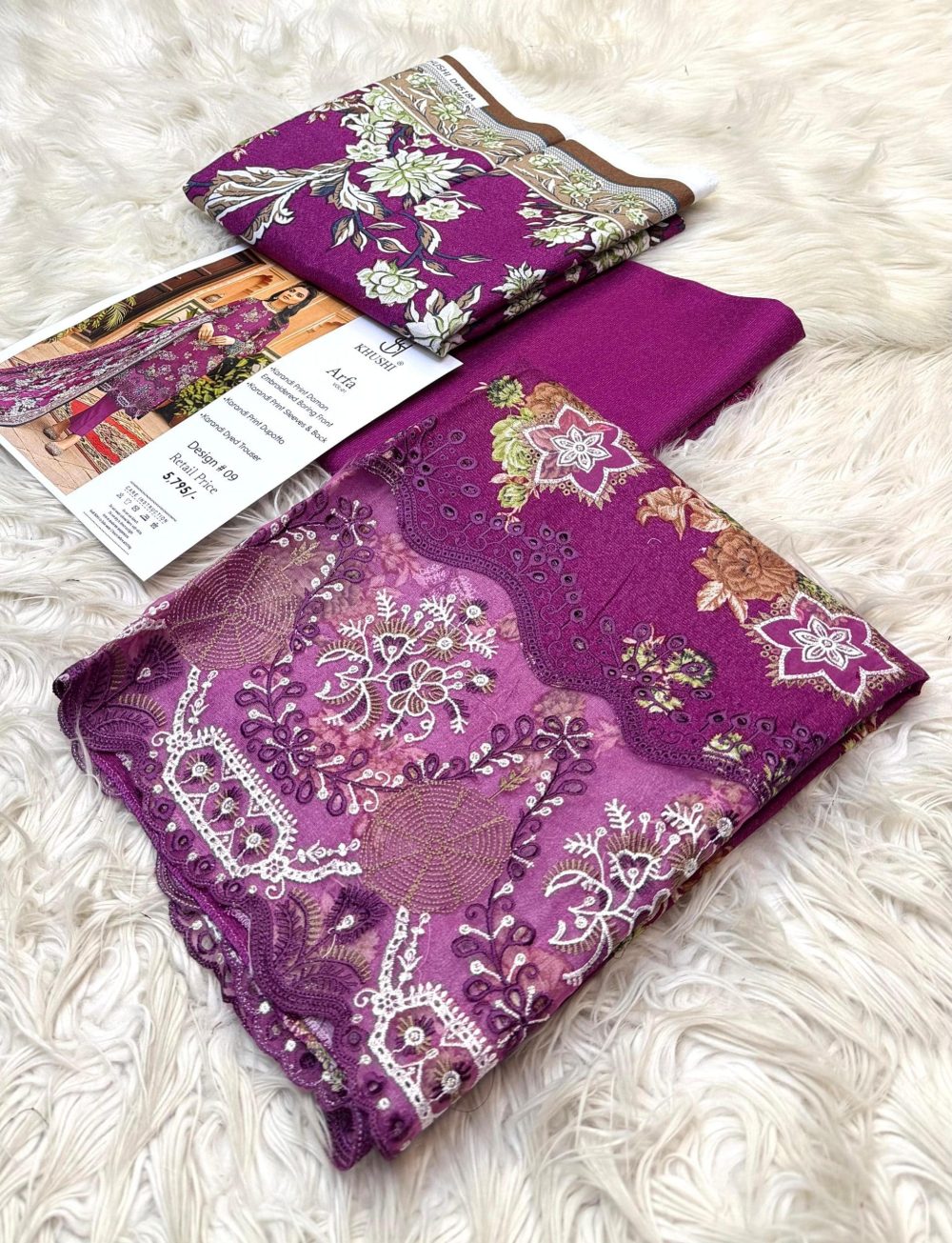Khushi By Arfa – Original 3 Piece Printed Karandi Collection - Image 9