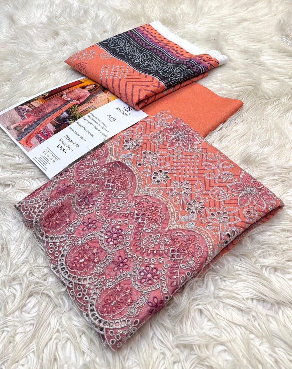 Khushi By Arfa – Original 3 Piece Printed Karandi Collection - Image 10