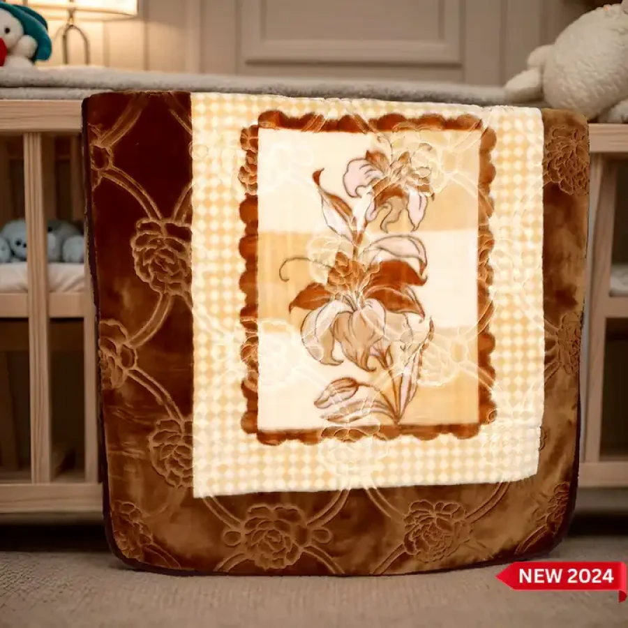 Royal Baby Printed Embossed 1 Ply Cot Blanket - Image 4