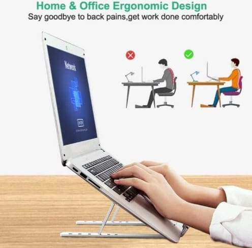 Adjustable Laptop Stand – Ergonomic Multi-Angle Stainless Steel - Image 2