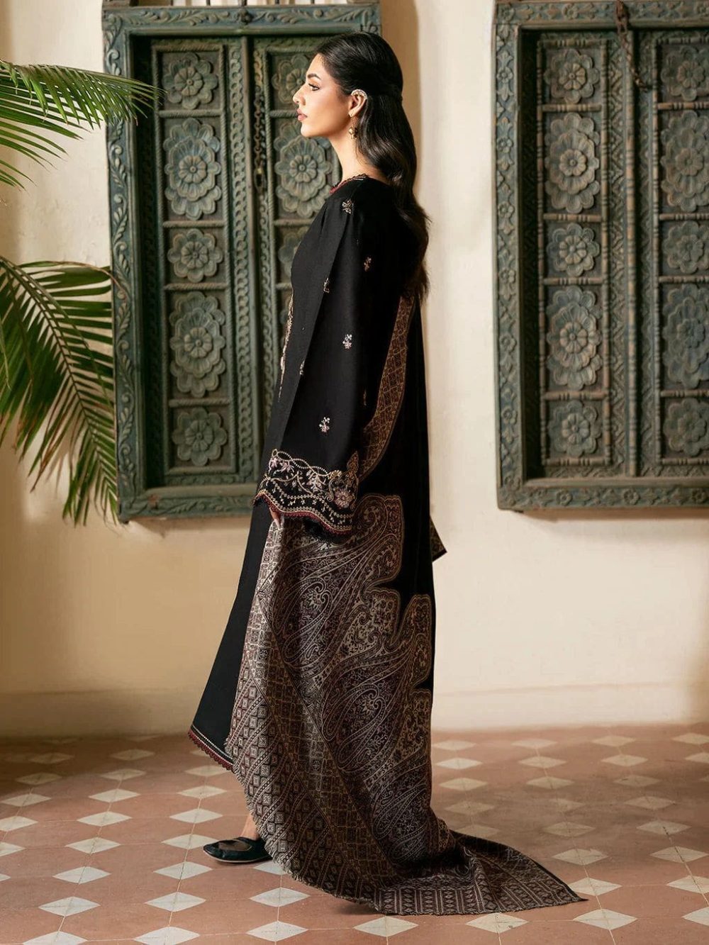 IZEL – 3 Piece Dhanak Casual Winter Suit with Full Embroidery - Image 2