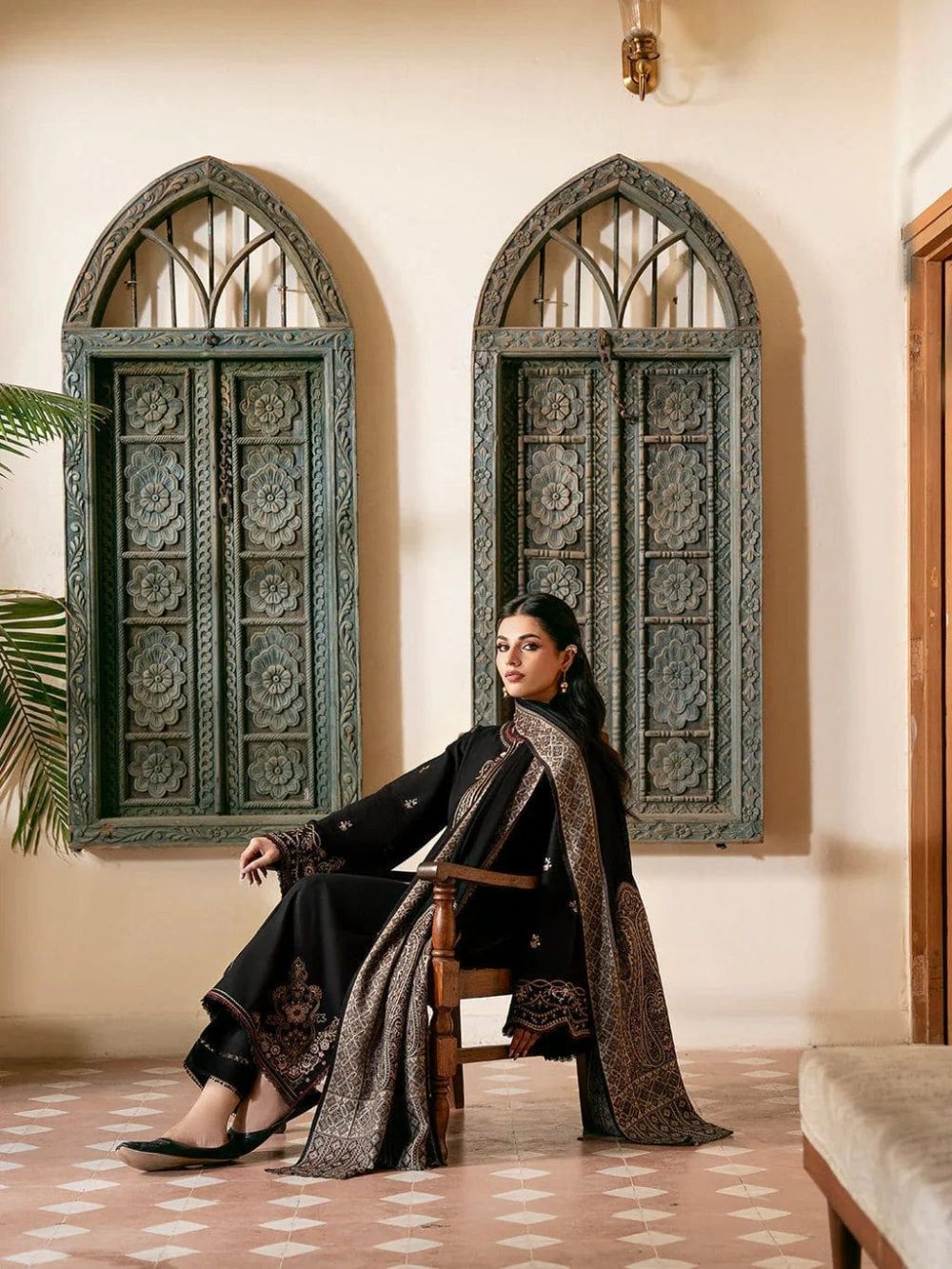 IZEL – 3 Piece Dhanak Casual Winter Suit with Full Embroidery - Image 3