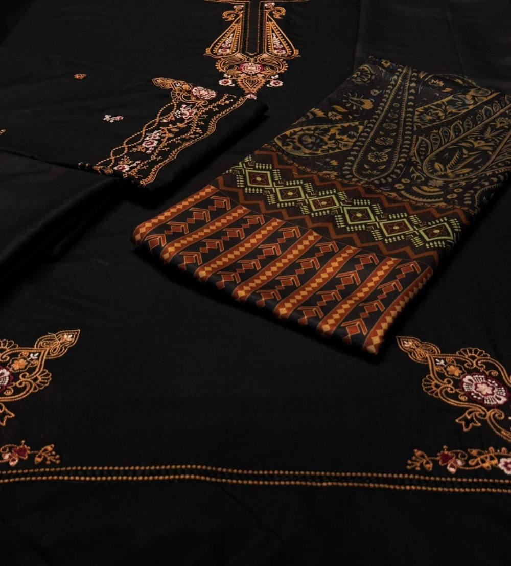 IZEL – 3 Piece Dhanak Casual Winter Suit with Full Embroidery - Image 5