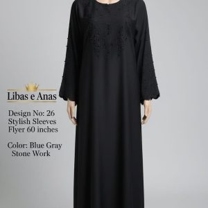 Libas-e-Anas Stylish Fancy Stone Abaya