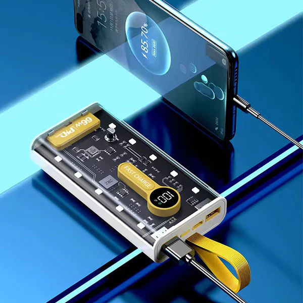66W Power Bank 20,000mAh Transparent Fast Charge - Image 2