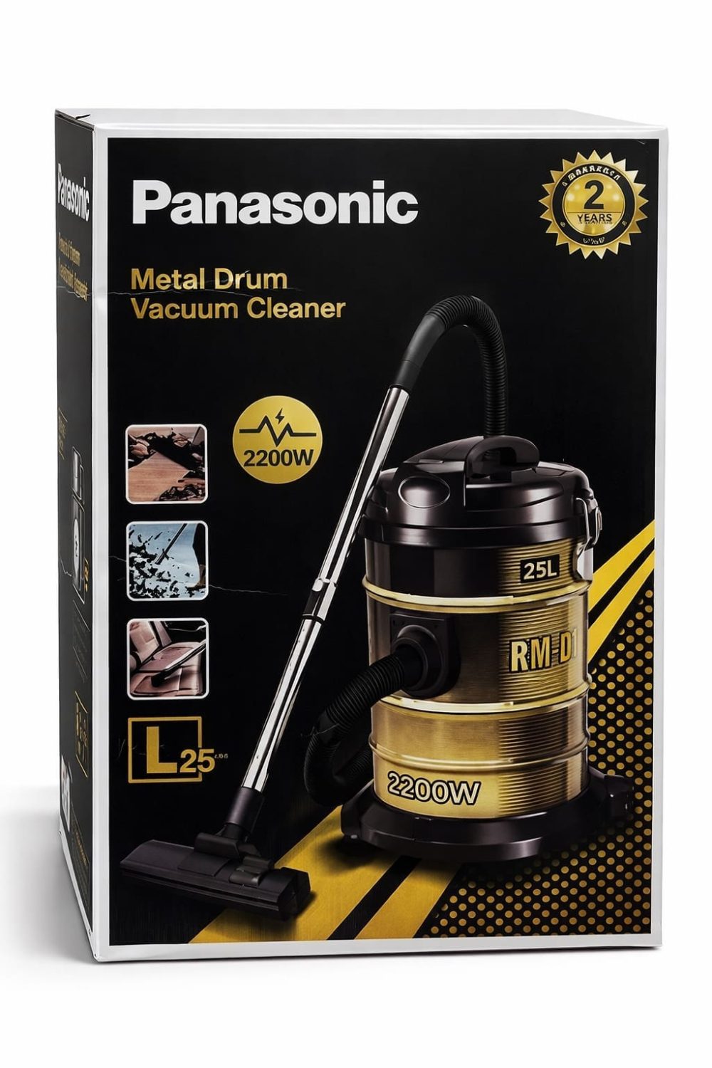 Panasonic Metal Drum Vacuum Cleaner – 2200W, 25L Tank