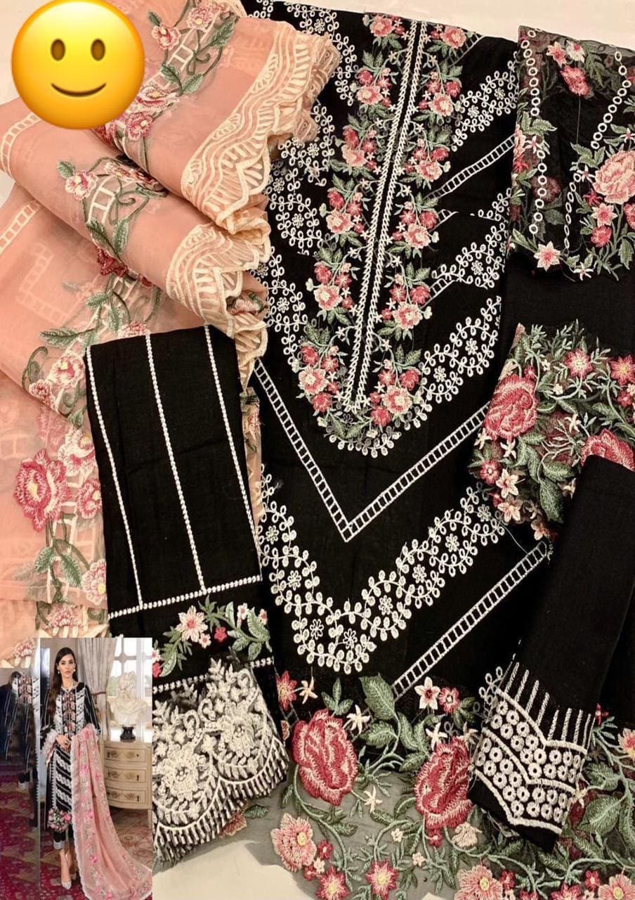 Crimson by Saira Shakira Eid Luxury Lawn | Heavy Embroidered 3PC Suit - Image 3