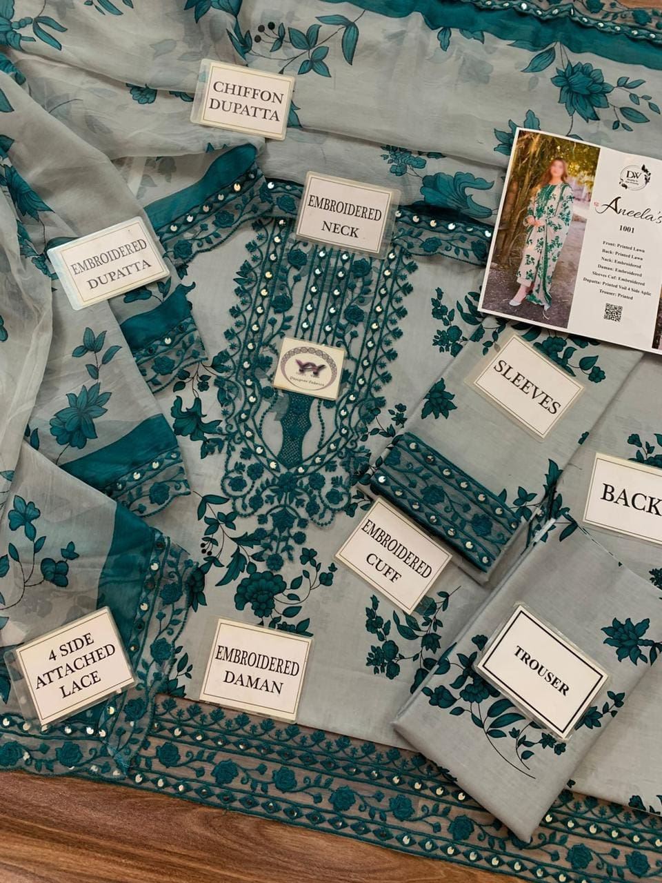 ANEELAS Brand New Premium Lawn 3PC Unstitched Suit 2026 - Image 3