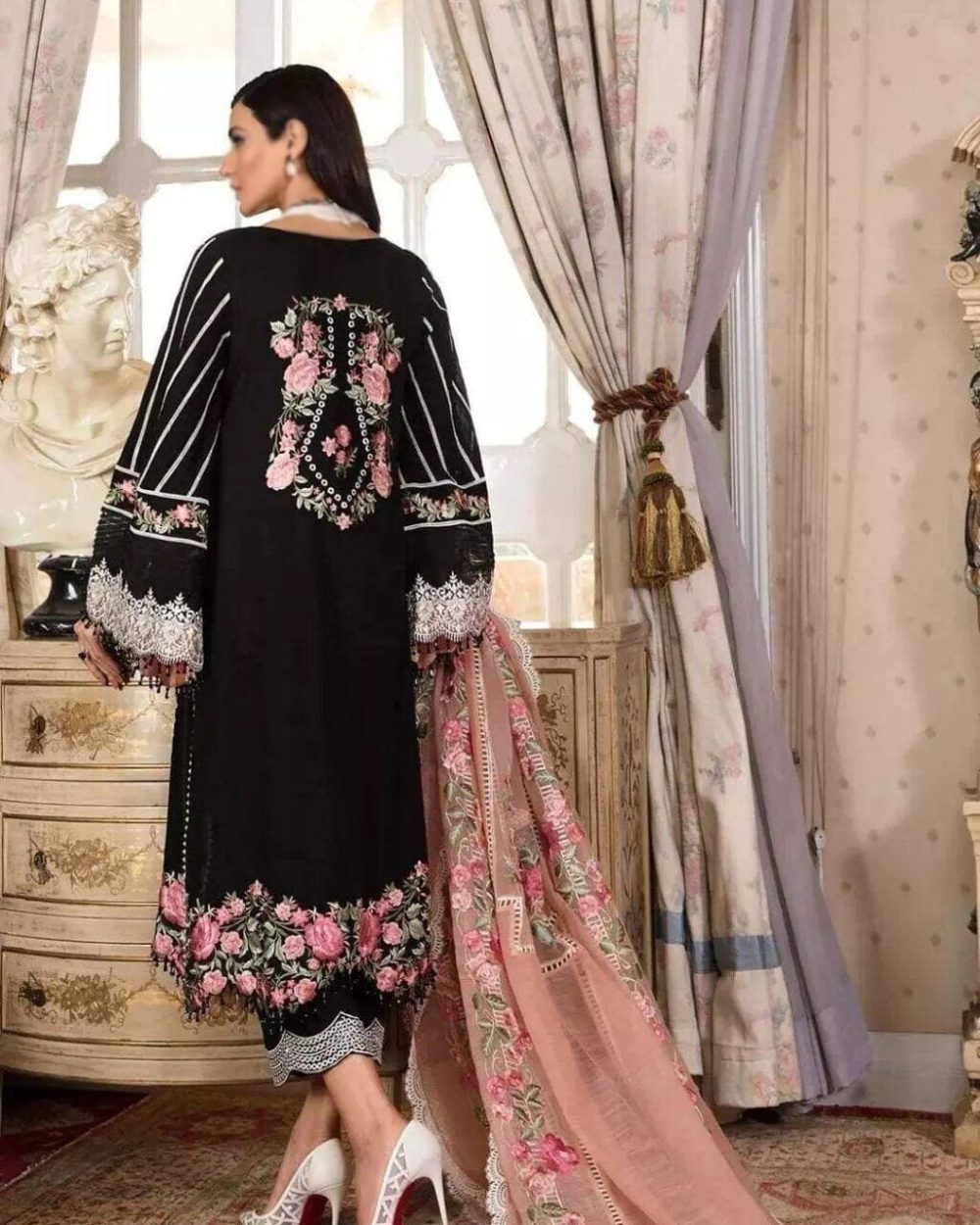 Crimson by Saira Shakira Eid Luxury Lawn | Heavy Embroidered 3PC Suit - Image 2