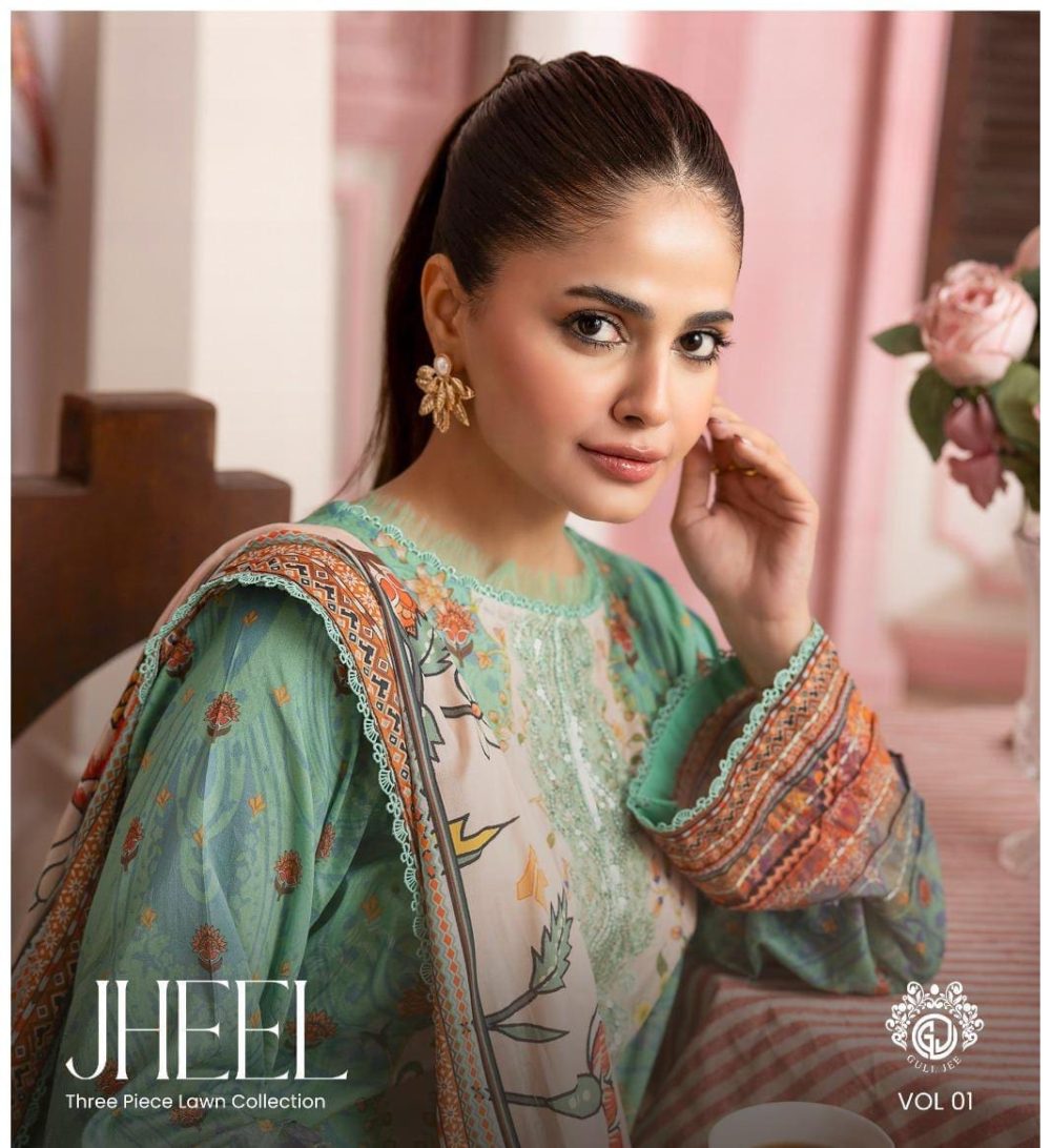 Gulgee Lawn 2026 – Jheel Vol 01 | 3 Piece Digital Printed Suit