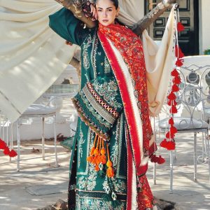 Hussain Rehar 3 Piece Embroidered Lawn Suit with Dupatta