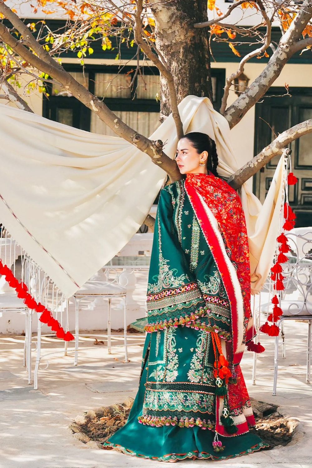 Hussain Rehar 3 Piece Embroidered Lawn Suit with Dupatta - Image 2