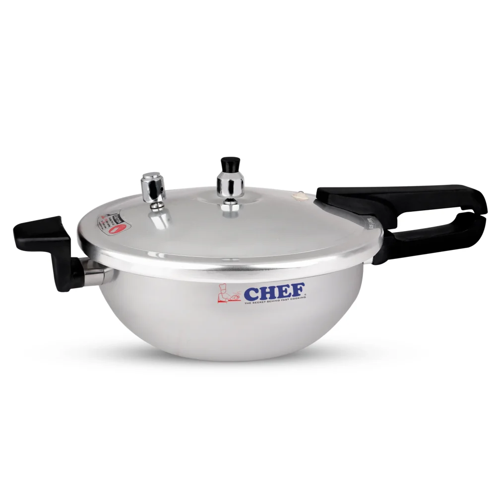 CHEF Pressure Cooker Karahi with Glass Lid 3-in-1
