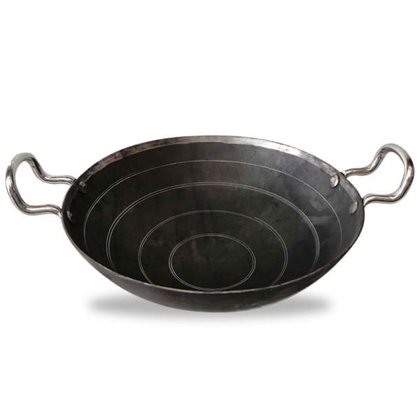 Iron Karahi 10 Inches | Loha Karahi with 2 Side Handles (1KG Capacity)
