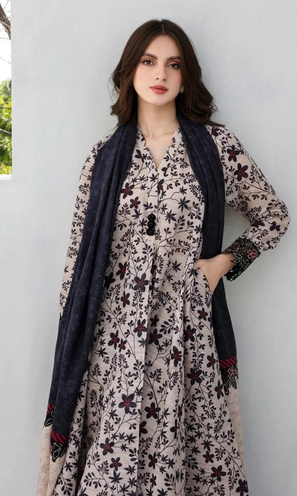Baroque 3 Piece Printed Lawn Suit With Voile Dupatta