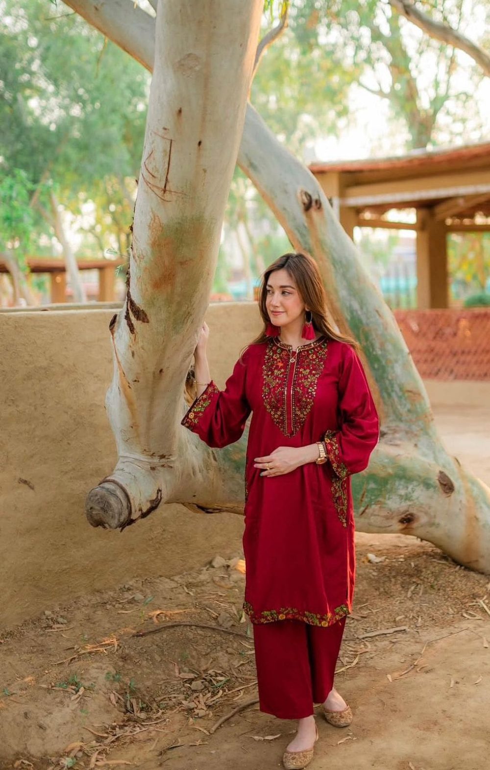 LAAM 2 Piece Embroidered Lawn Suit Red Wedding Collection