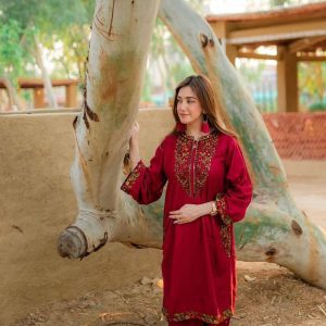 LAAM 2 Piece Embroidered Lawn Suit Red Wedding Collection