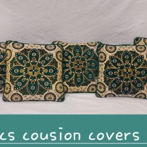 5 Pcs Zinc Velvet Jacquard Cushion Covers Set With Zip Closure