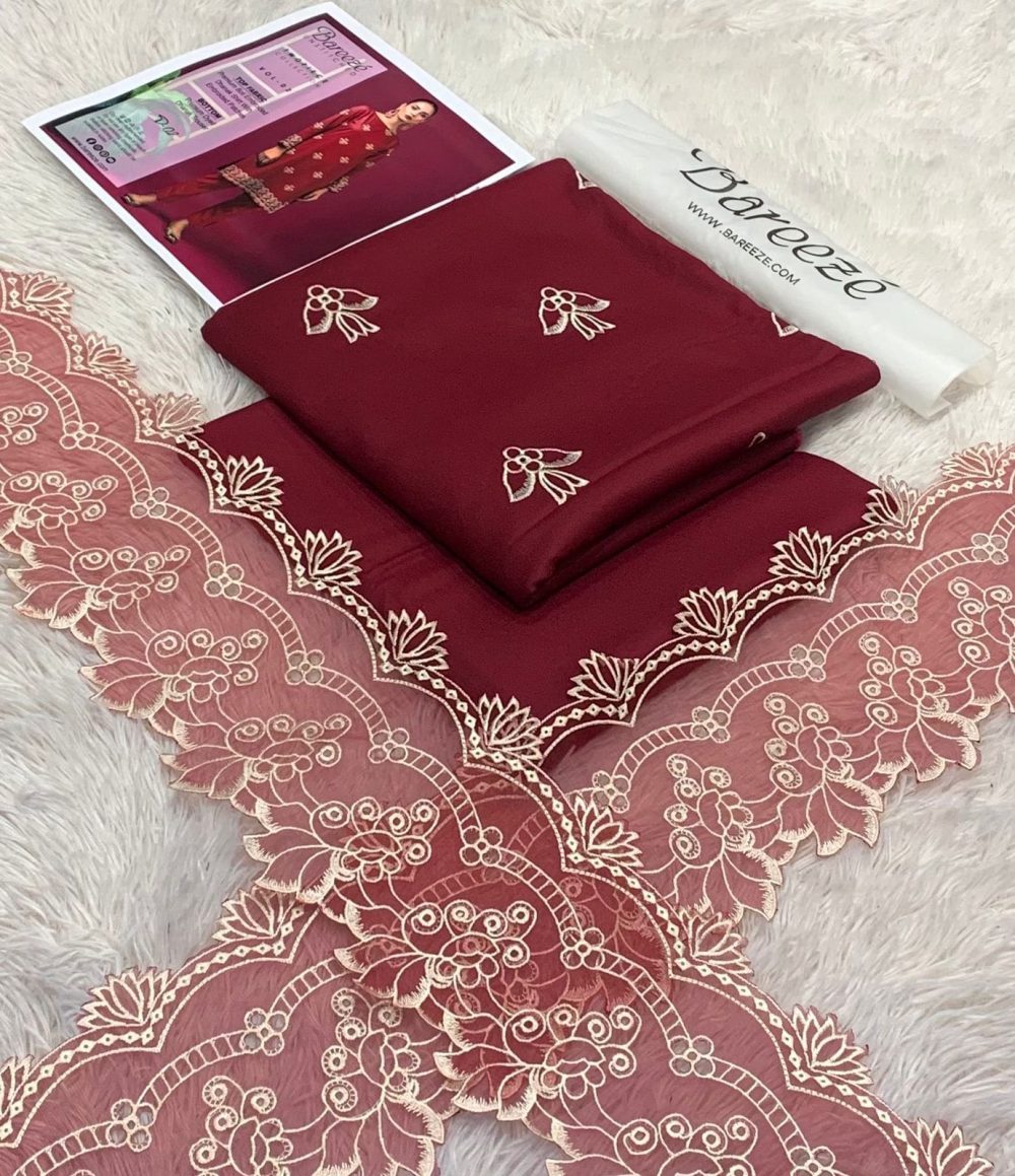 Breeze 2 Piece Embroidered Lawn Suit With Dyed Trouser - Image 12