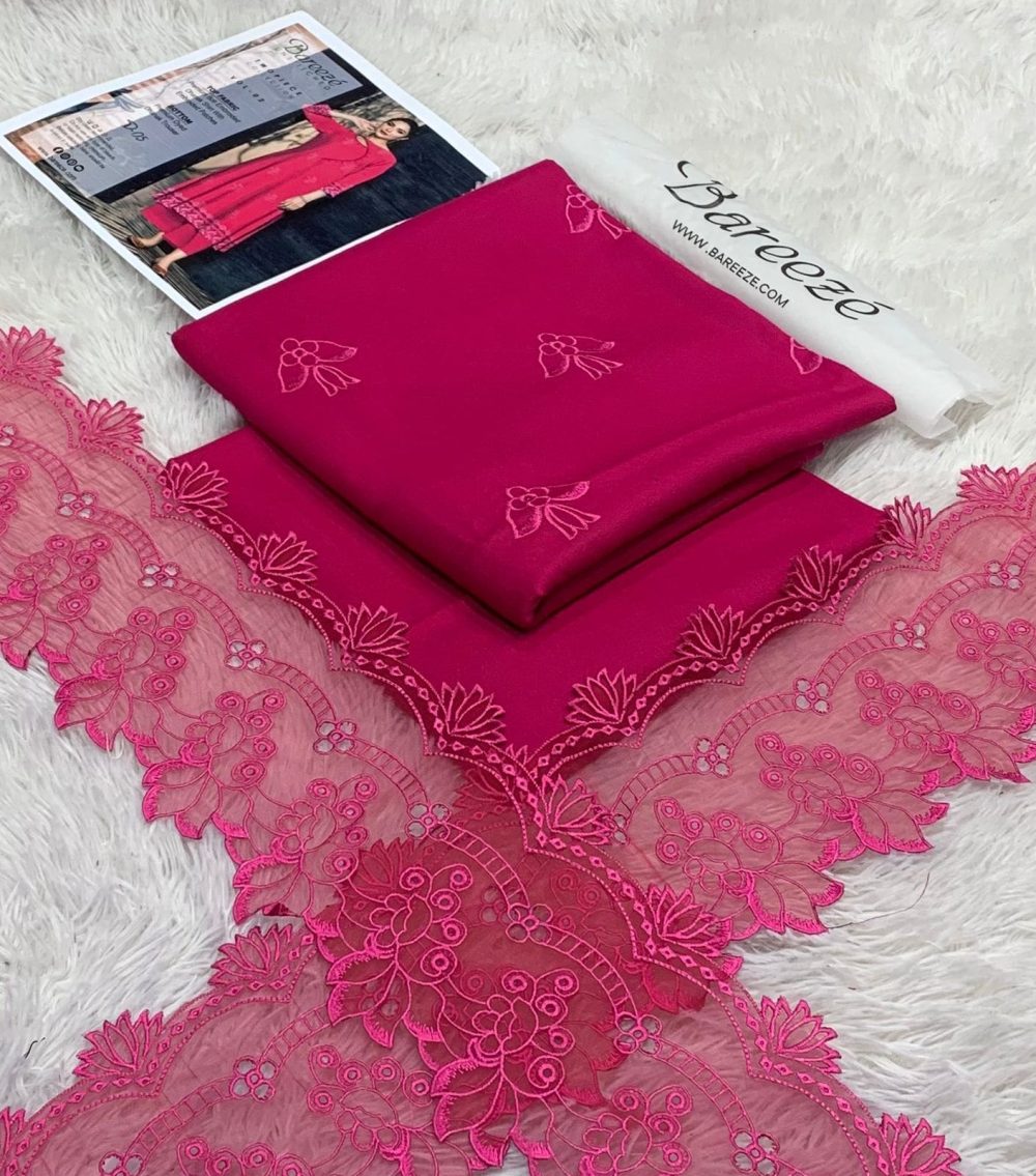 Breeze 2 Piece Embroidered Lawn Suit With Dyed Trouser - Image 4