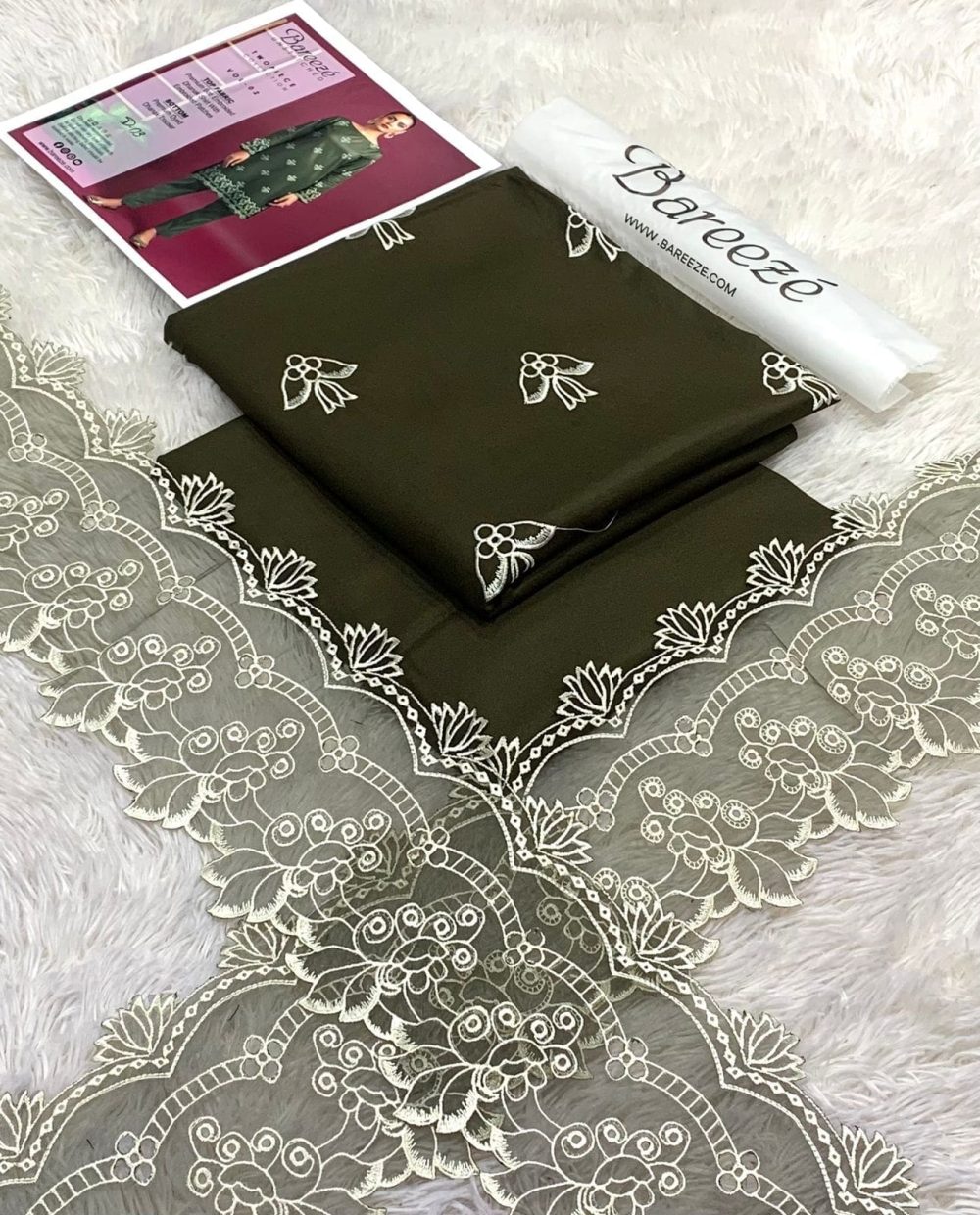 Breeze 2 Piece Embroidered Lawn Suit With Dyed Trouser - Image 7