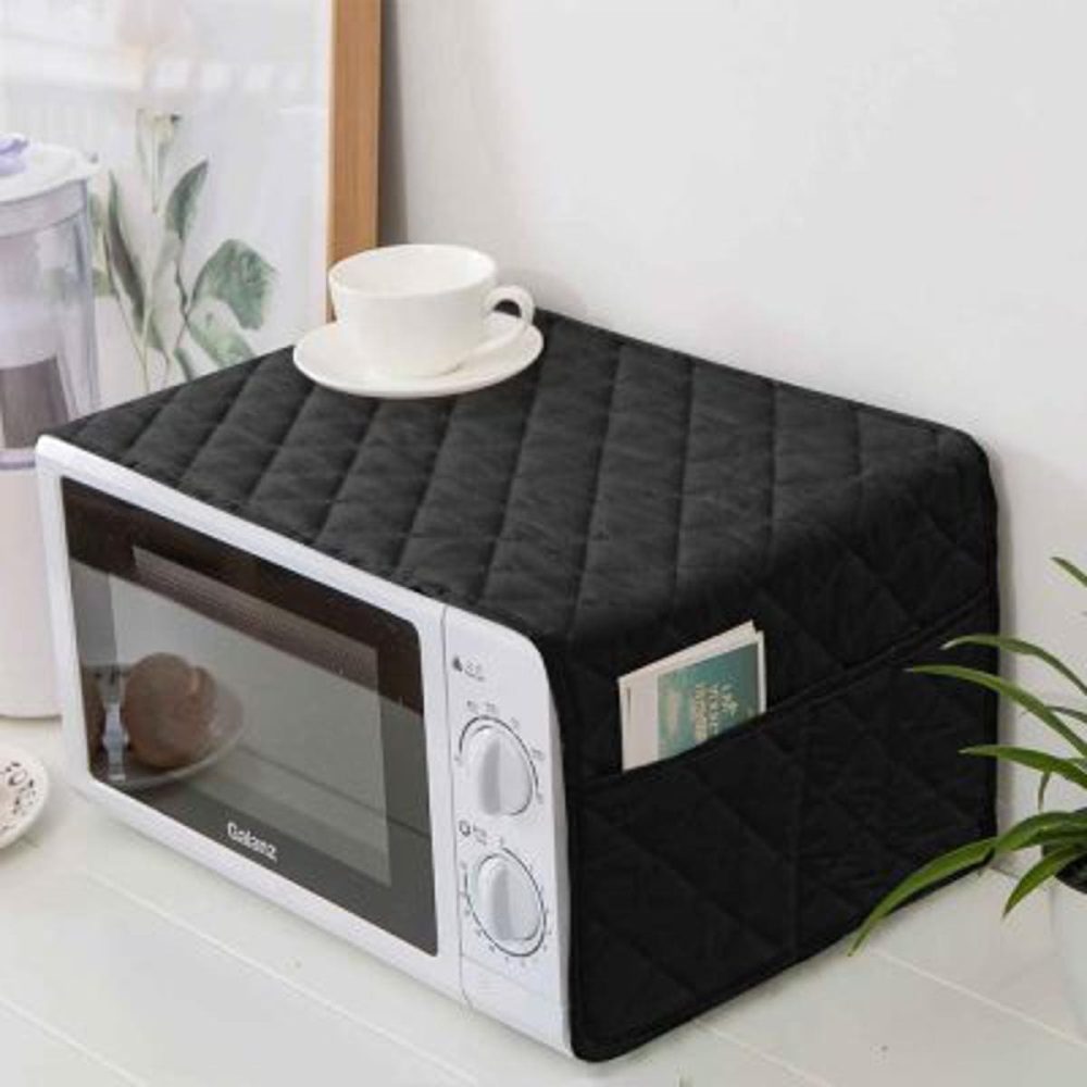Microwave Oven Dustproof Cover Fabric With Storage Pockets - Image 2