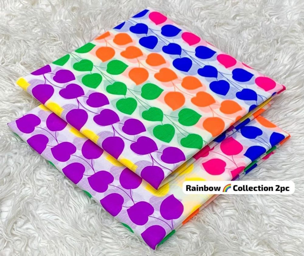 Rainbow 2 Piece Printed Lawn Suit Trendy Summer Collection - Image 15