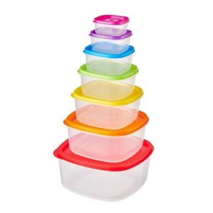 7 Pcs Rainbow Food Storage Containers with Lids BPA Free