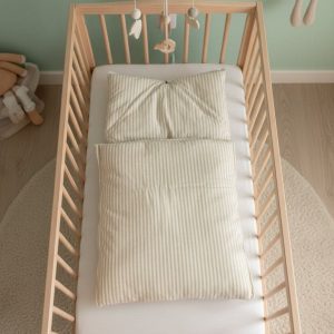 Beige Stripe Cotton Baby Carry Nest Soft Portable Baby Bed