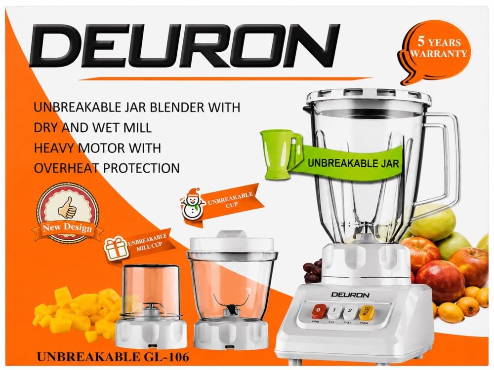 Deuron Unbreakable jar blender advertisement