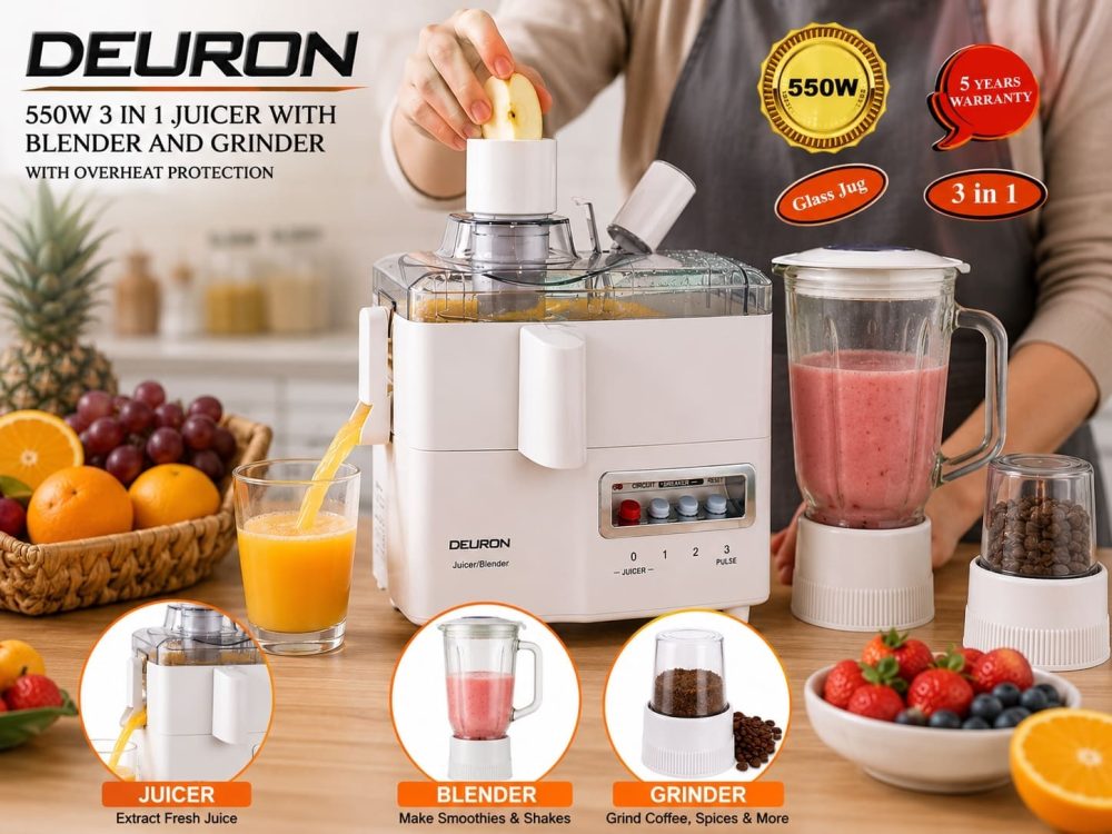 Modern 3-in-1 juicer and blender