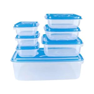 IKEA Style 7PC Stackable Thumb Lock Food Storage Containers Set