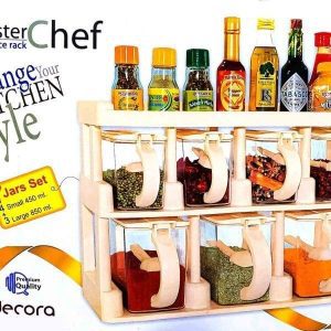 Master Chef 7 Jar Spice Rack Cooking Joie Masala Storage Set