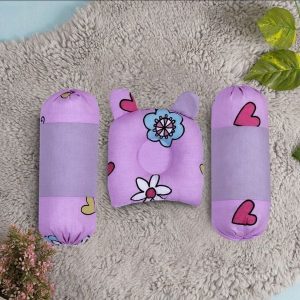 Newborn Baby Head & Neck Support Pillow Set Flower Design